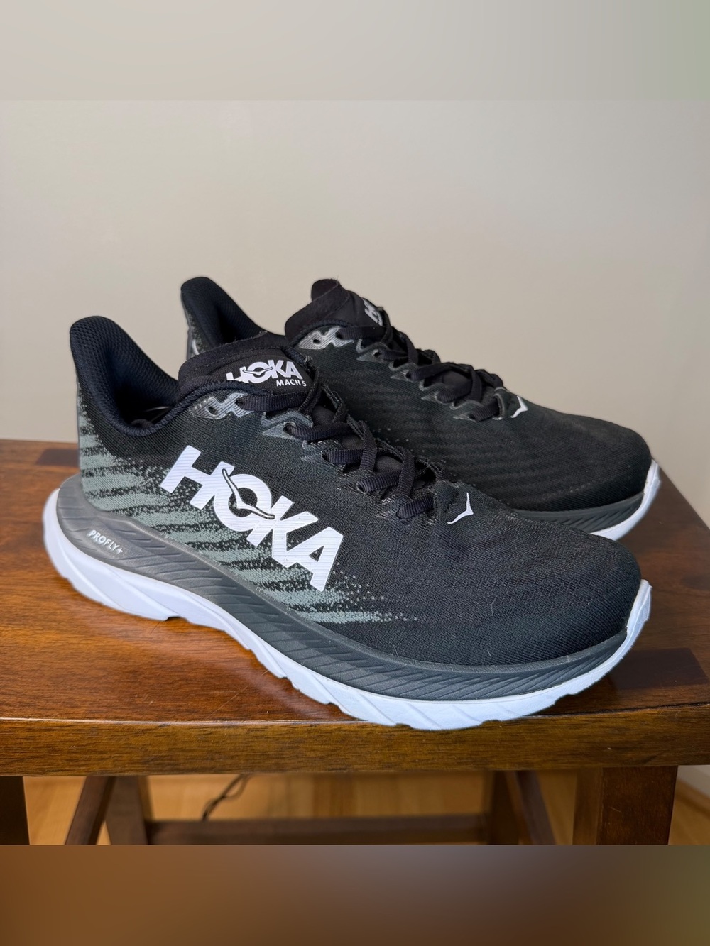 HOKA Mach 5 Women’s Size 8 B Black Castlerock Running Shoes 1127894 PROFLY+